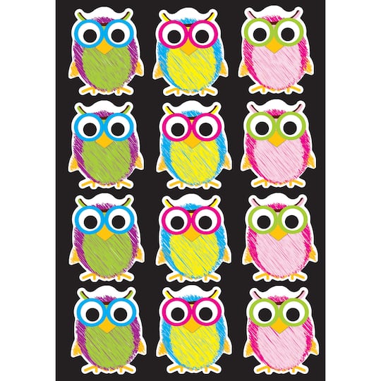 Ashley Productions Die-Cut Magnets, Scribble Owls, 6 Pack